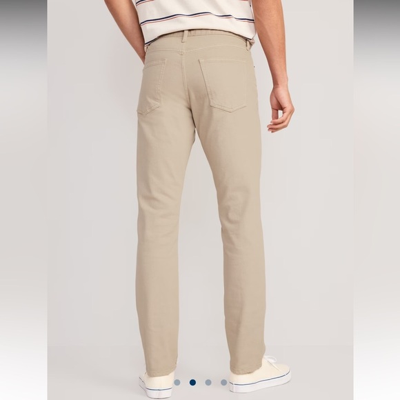 Old Navy Men’s Slim Five 5 Pocket Pants Light Khaki 32x34 Straight Leg Twill - Picture 2 of 10